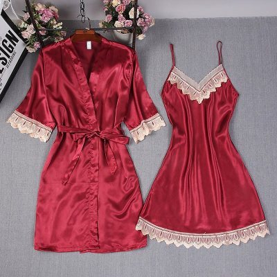 European and American new style cuff lace nightgown suspender skirt sexy suit - Dana Fashion