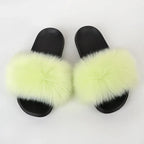 Faux Fox Fur Slippers Women Non Slip Plush Slippers - DanaFashionstore