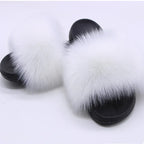 Faux Fox Fur Slippers Women Non Slip Plush Slippers - DanaFashionstore