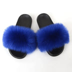 Faux Fox Fur Slippers Women Non Slip Plush Slippers - DanaFashionstore