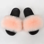 Faux Fox Fur Slippers Women Non Slip Plush Slippers - DanaFashionstore