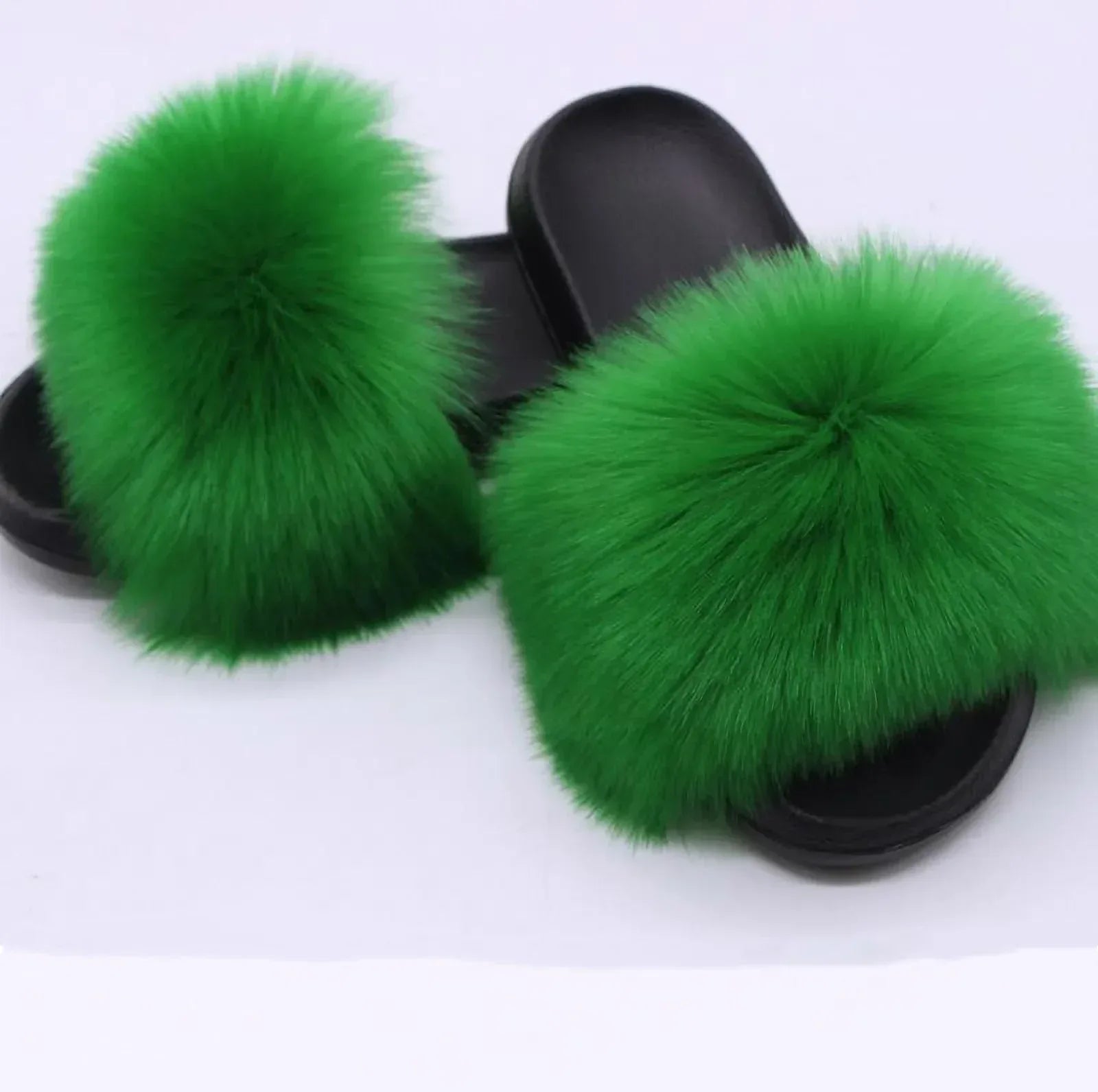 Faux Fox Fur Slippers Women Non Slip Plush Slippers - DanaFashionstore