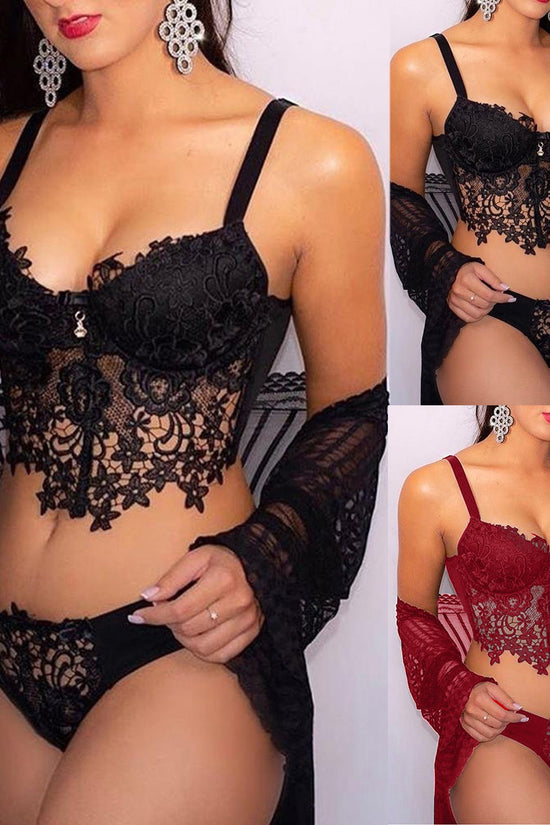 Three-Point Perspective Sexy Backless Lace Sexy Lingerie