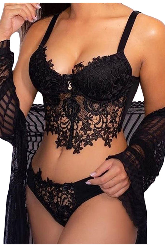 Three-Point Perspective Sexy Backless Lace Sexy Lingerie