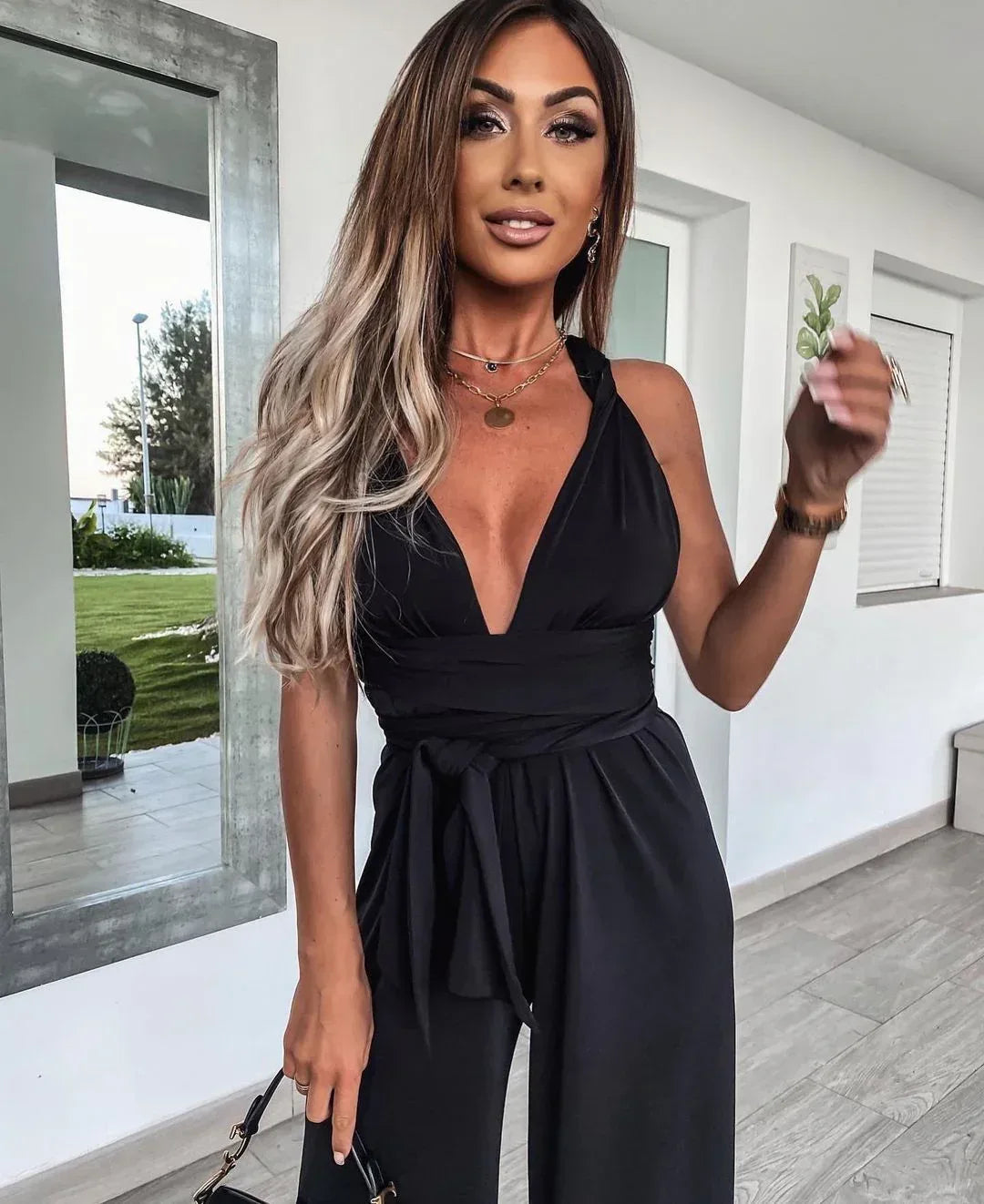 Sleeveless Lace-Up Jumpsuit 2026 - Solid Color Casual Jumpsuit - DanaFashionstore