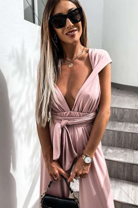 Sleeveless Solid Color Lace-Up Jumpsuit