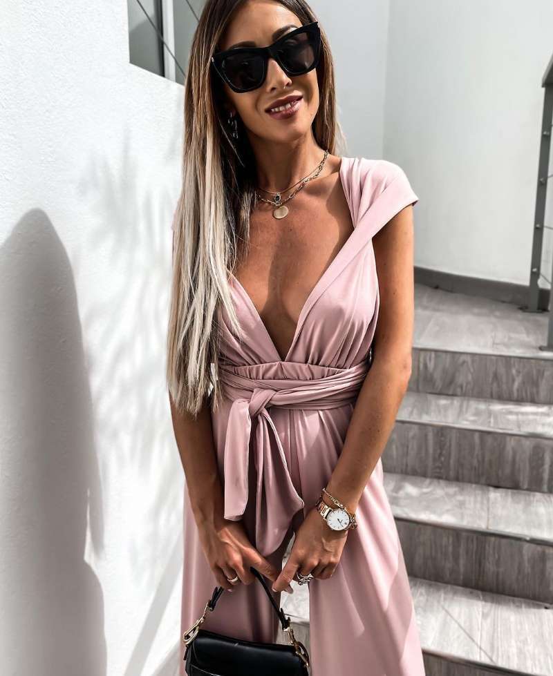 Sleeveless Solid Color Lace-Up Jumpsuit