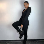 Long Sleeve Sports Fitness Jumpsuit 2026 - High Waist Solid Color - DanaFashionstore