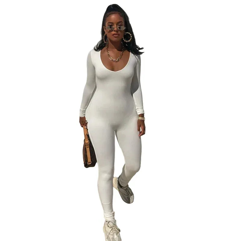 Long Sleeve Sports Fitness Jumpsuit 2026 - High Waist Solid Color - DanaFashionstore