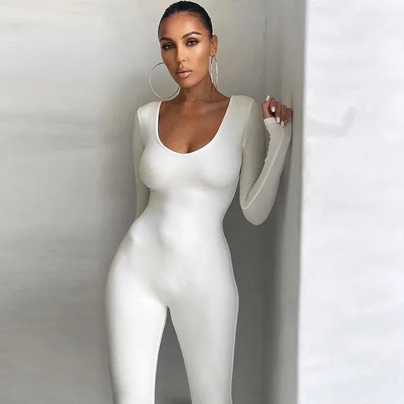 Long Sleeve Sports Fitness Jumpsuit 2026 - High Waist Solid Color - DanaFashionstore
