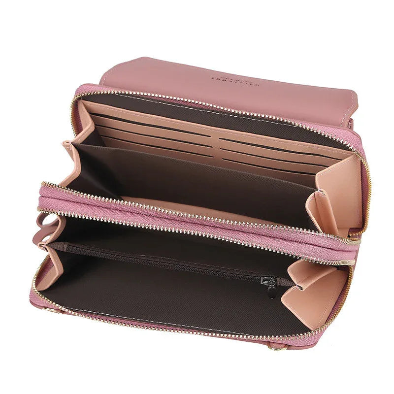 Ladies Long Wallet Double Zipper Large Capacity Diagonal Bag - DanaFashionstore