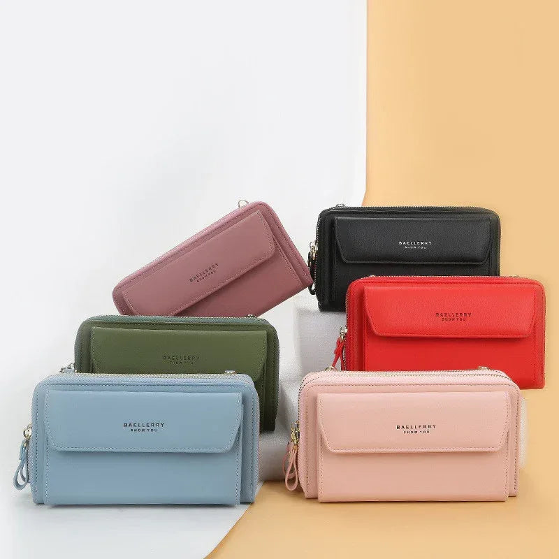 Ladies Long Wallet Double Zipper Large Capacity Diagonal Bag - DanaFashionstore