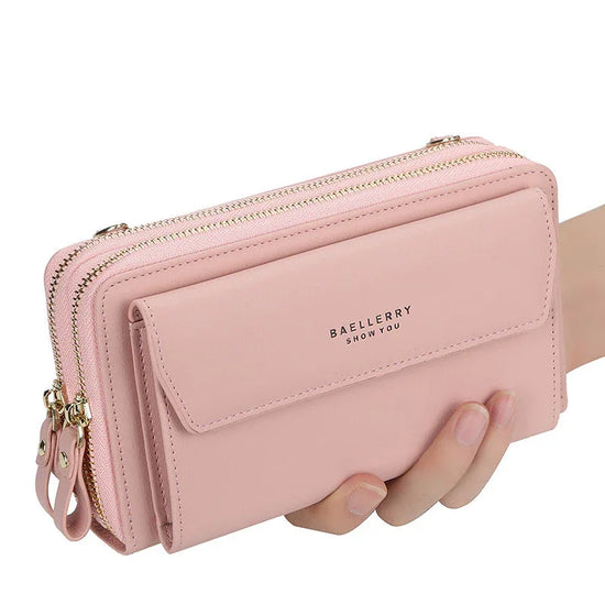 Ladies Long Wallet Double Zipper Large Capacity Diagonal Bag - DanaFashionstore