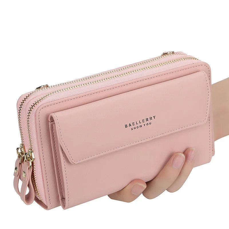 Ladies Long Wallet Double Zipper Large Capacity Diagonal Bag - DanaFashionstore