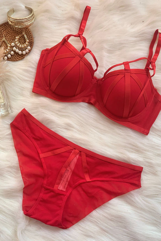 Lace-up Underwear Women Gather Plus Size Bra Set - Dana Fashion