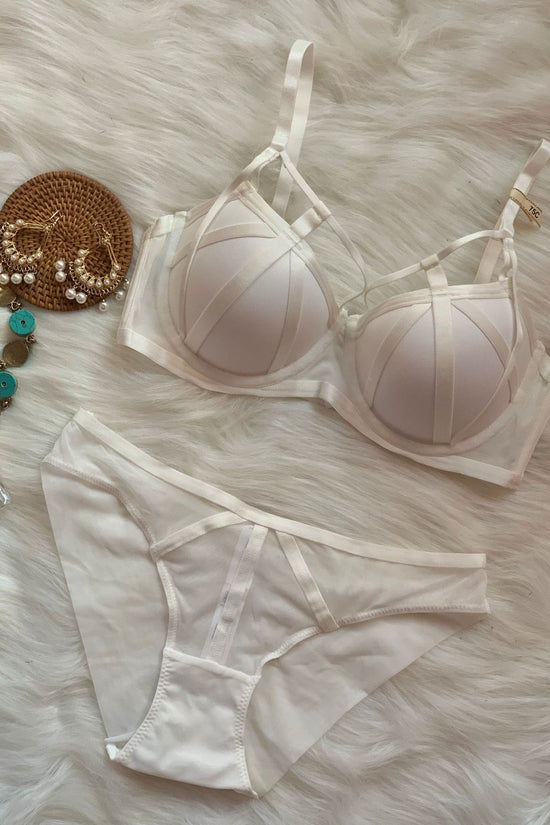 Lace-up Underwear Women Gather Plus Size Bra Set - Dana Fashion