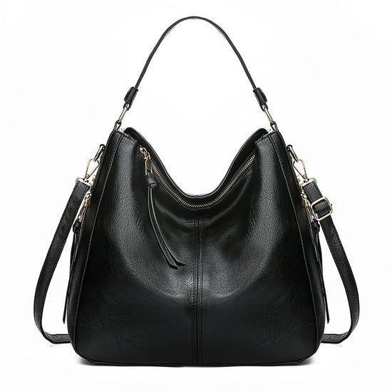 Hobos Zipper Bucket Bags With Adjustable Shoulder-strap Handbags Temperament High Capacity Messenger Shoulder Bag For Women