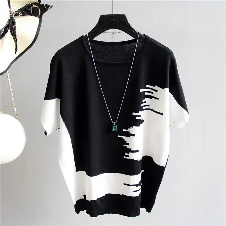 Student Black Bottoming Shirt Women's Loose Short-Sleeved T-Shirt - DanaFashionstore