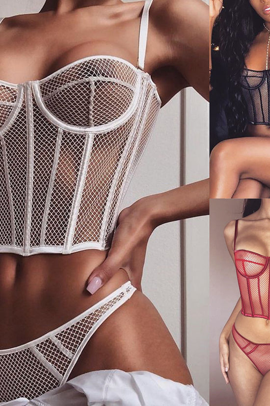 Sexy Perspective Hit Line Stitching Heavy Craftsmanship Sexy Split Suit