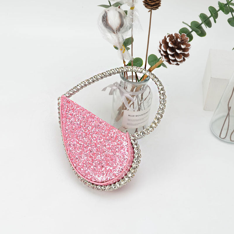 Diamond Heart-shaped Clutch Diamond Dinner Bag Clutch Small Dana Fashion