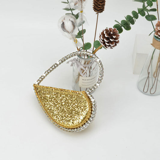Diamond Heart-shaped Clutch Diamond Dinner Bag Clutch Small Dana Fashion