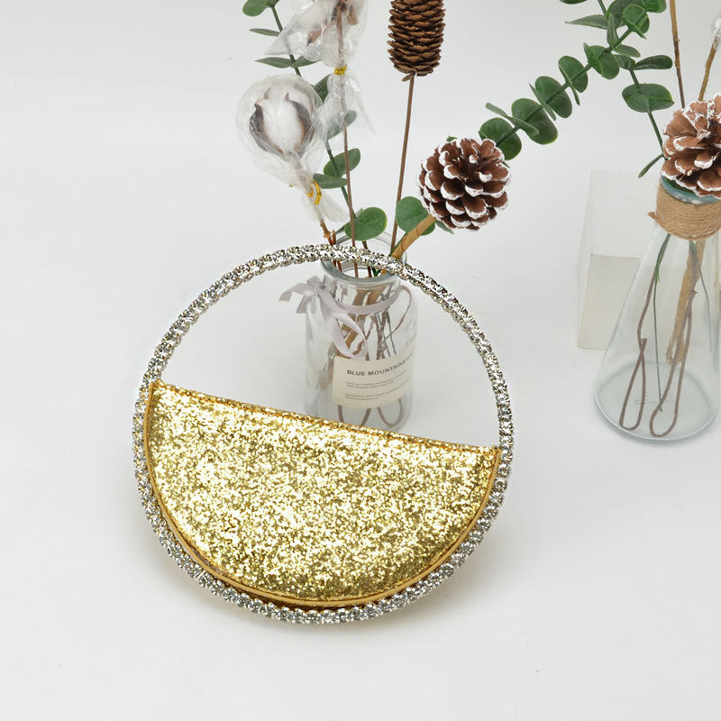 Diamond Heart-shaped Clutch Diamond Dinner Bag Clutch Small Dana Fashion