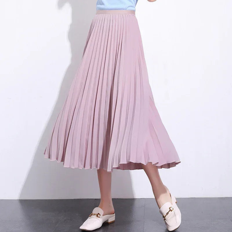 Solid color pleated skirt - DanaFashionstore