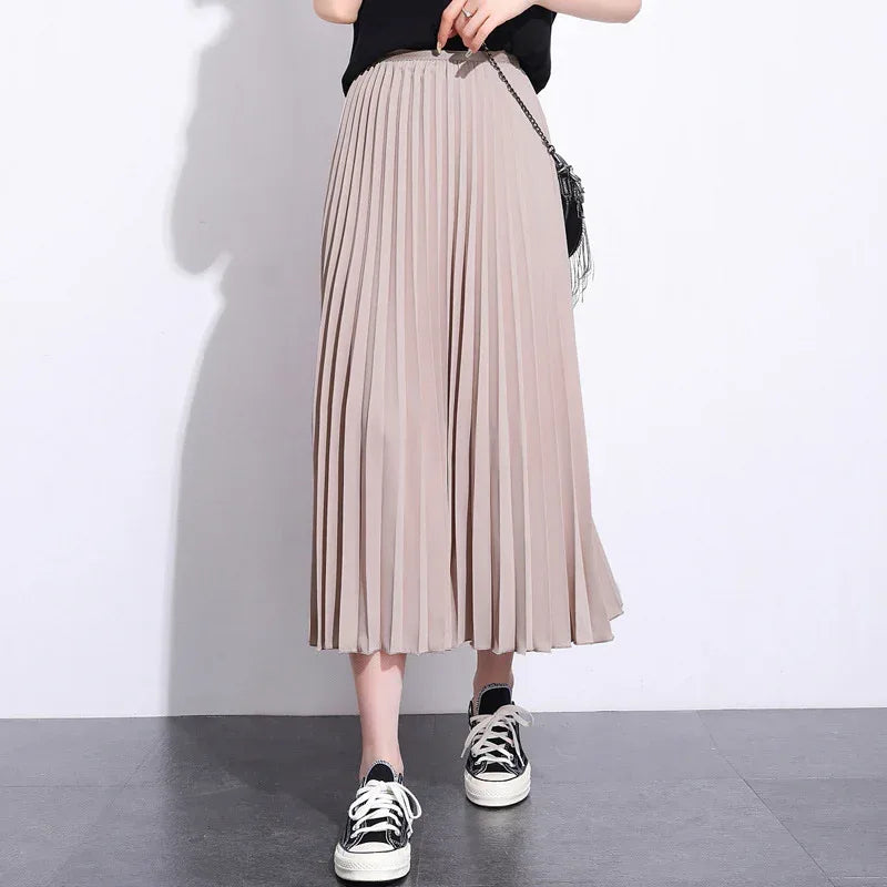 Solid color pleated skirt - DanaFashionstore