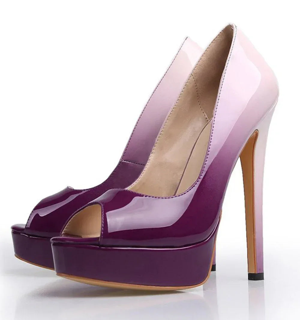 European Station Fish Mouth Gradient Color Water Table Super High-heeled Women's Single Shoes AliExpress - DanaFashionstore