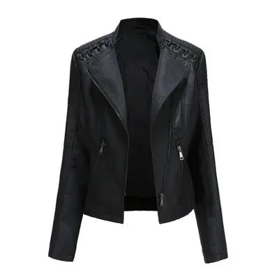 Women's Slim Leather Motorcycle Jackets 2026 - Short Biker Jacket - DanaFashionstore