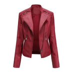 Women's Slim Leather Motorcycle Jackets 2026 - Short Biker Jacket - DanaFashionstore