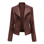 Women's Slim Leather Motorcycle Jackets 2026 - Short Biker Jacket - DanaFashionstore