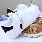 Mesh white shoes ladies fashion breathable shoes students Korean casual shoes sports shoes flat shoes womens shoes - DanaFashionstore