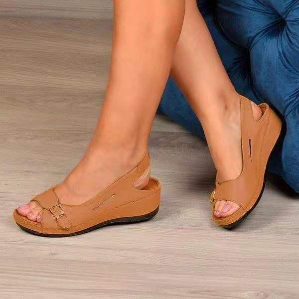 Summer Sandals Women Fashion Roman Women'S Shoes Foreign Trade Women'S Shoes Buckle Fish Mouth Beach Slope With Women'S Sandals - DanaFashionstore