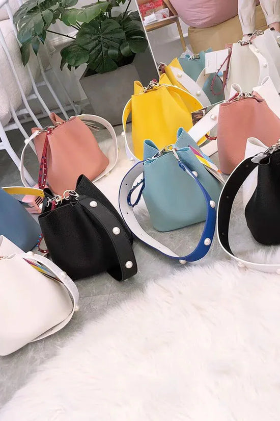 Fashion Leopard Print Bucket Bags For Women Personality Rivet Handbag Python Pattern Strap Shoulder Bags Designer Crossbody Bag - DanaFashionstore