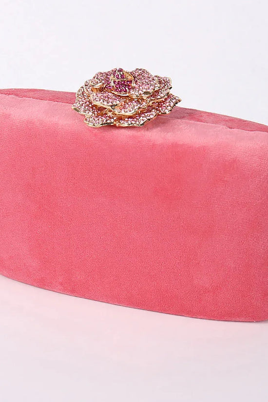 New Diamond Decoration Evening Bag PU Flannel Clutch Bag Chain Satchel Banquet Dress Bag Party Evening Gift Bag Evening Bag - DanaFashionstore