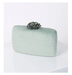 New Diamond Decoration Evening Bag PU Flannel Clutch Bag Chain Satchel Banquet Dress Bag Party Evening Gift Bag Evening Bag - DanaFashionstore
