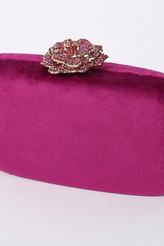 New Diamond Decoration Evening Bag PU Flannel Clutch Bag Chain Satchel Banquet Dress Bag Party Evening Gift Bag Evening Bag - DanaFashionstore