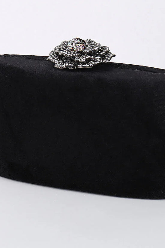 New Diamond Decoration Evening Bag PU Flannel Clutch Bag Chain Satchel Banquet Dress Bag Party Evening Gift Bag Evening Bag - DanaFashionstore