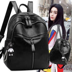 Backpack Pu Leather Soft Surface Large Capacity Student School Bag Travel Backpack - DanaFashionstore