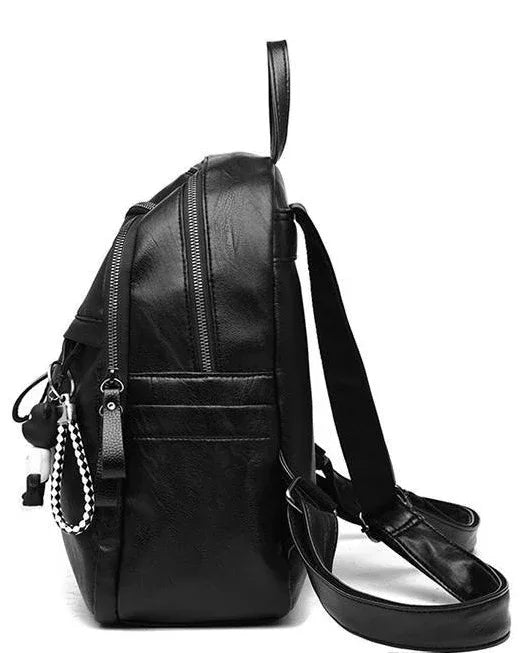 Backpack Pu Leather Soft Surface Large Capacity Student School Bag Travel Backpack - DanaFashionstore
