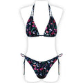 Printed Halter Lace Open Back European and American Sexy Split Bikini Swimsuit - DanaFashionstore