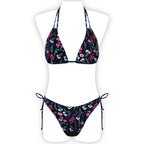 Printed Halter Lace Open Back European and American Sexy Split Bikini Swimsuit - DanaFashionstore