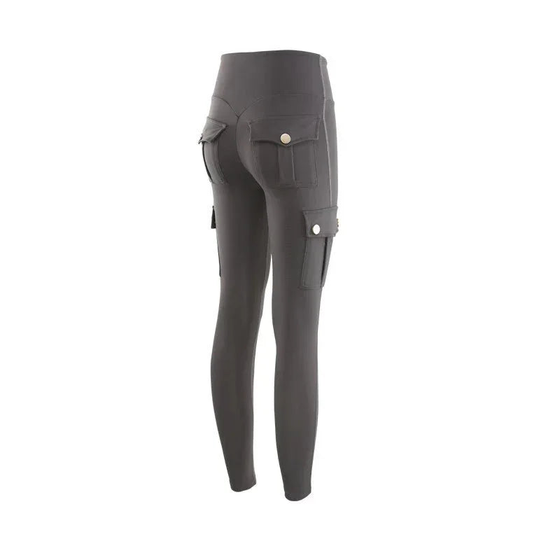 Net Red Pocket Fitness Pants Women Stretch Tight Sexy Sports Pants - DanaFashionstore