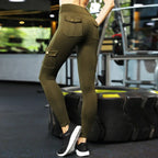 Net Red Pocket Fitness Pants Women Stretch Tight Sexy Sports Pants - DanaFashionstore