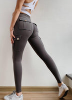 Net Red Pocket Fitness Pants Women Stretch Tight Sexy Sports Pants - DanaFashionstore