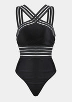 Swimsuit Bikini High Waist Leopard Print Stitching Bikini Ladies Swimsuit One-Piece - DanaFashionstore