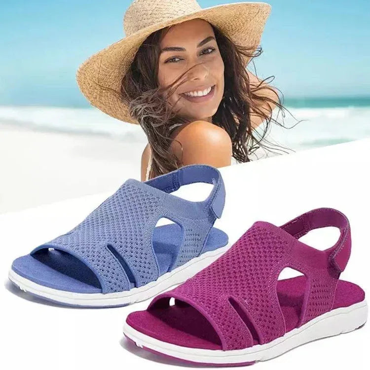 Sandales Confortables Douces Femmes Sangle Croisee Reglable Conception Maille Superieure Chaussures Respirantes Nouveaute - DanaFashionstore