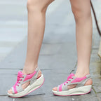 Cake-Soled Sandals, Thick-Soled Wedges, Breathable Swaying Shoes, Mesh Shoes, Casual Women'S Shoes - DanaFashionstore