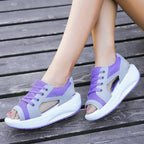 Cake-Soled Sandals, Thick-Soled Wedges, Breathable Swaying Shoes, Mesh Shoes, Casual Women'S Shoes - DanaFashionstore